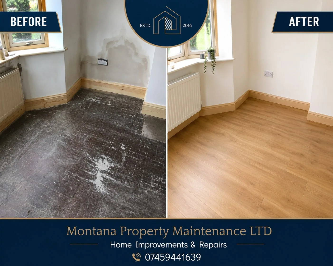 Before and after: Flooring Room by Montana